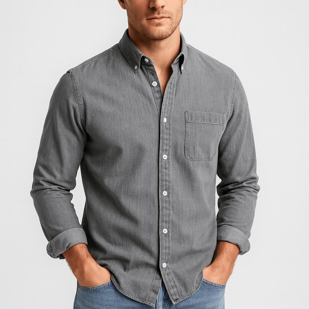 Bawełniana koszula z długimi rękawami i guzikami –  Niezbędne dla mężczyzn
